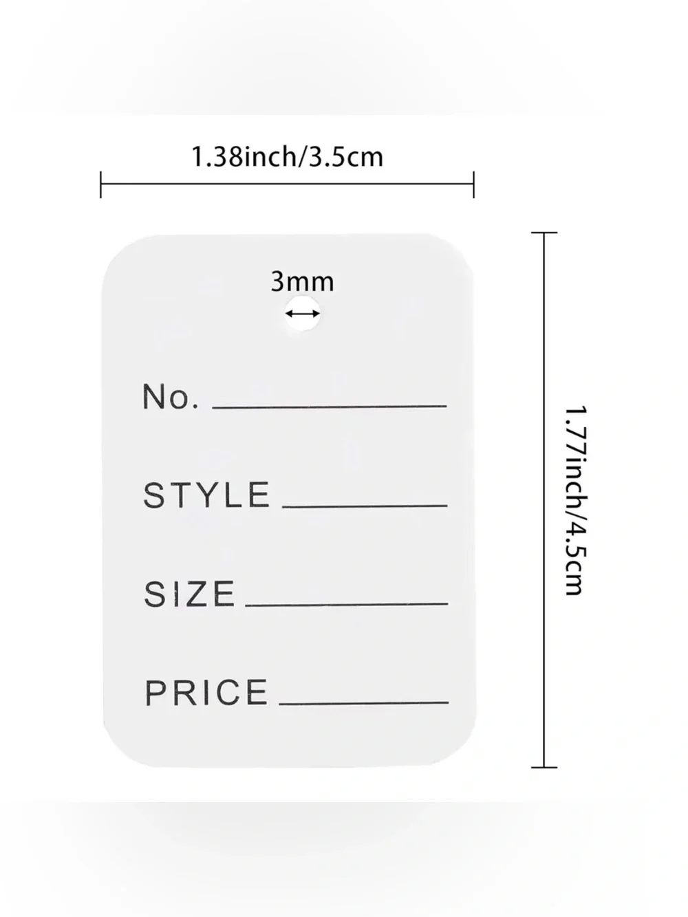 Blank Retail Price Tags (White) - Pack of 175 Tags